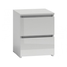 Topeshop M2 BIEL POŁYSK FRONT nightstand / bedside table 2 drawer(s) White