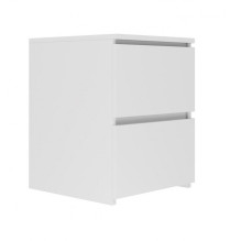 W2 bedside table 2 drawers White matt