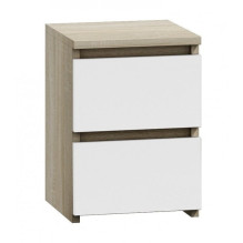 Topeshop M2 SONOMA MIX nightstand / bedside table 2 drawer(s) Oak, White