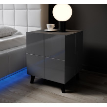 Cama bedside table REJA graphite grey gloss / graphite grey gloss