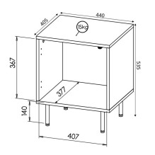 HOLE bedside table 2 pcs. 44x40.5x53.5 cm matte black