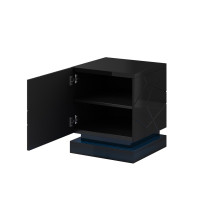 QIU bedside table 2 pcs. 46x41.5x53 cm black gloss / black gloss