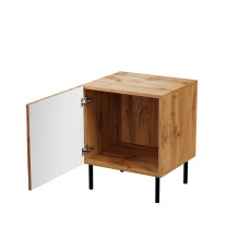 Bedside table 2 pcs. JUNGLE 53.5x40.5x44 oak wotant + black legs