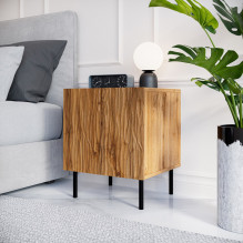 Bedside table 2 pcs. JUNGLE 53.5x40.5x44 oak wotant + black legs