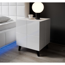 Cama bedside table REJA white gloss / white gloss