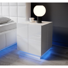 Cama bedside table REJA white gloss / white gloss