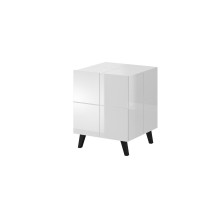 Cama bedside table REJA white gloss / white gloss