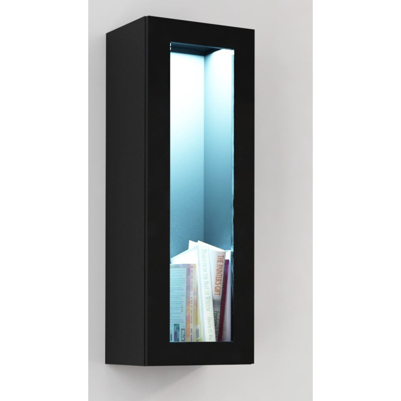 Cama Cabinet VIGO &quot;90&quot; glass 90 / 35 / 32 black / black gloss