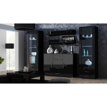 Cama display cabinet SOHO S1 black / black gloss