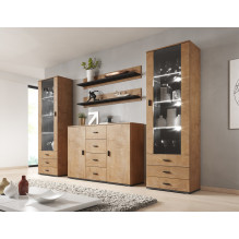 Cama display cabinet SOHO S1 lefkas oak / black