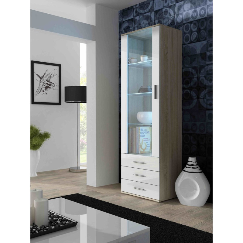 Cama display cabinet SOHO S1 sonoma oak / white gloss