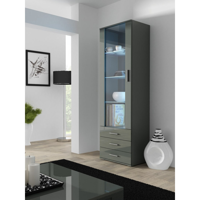 Cama display cabinet SOHO S1 grey / grey gloss