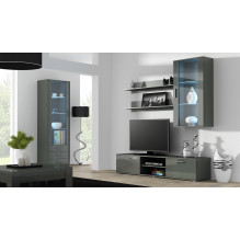 Cama display cabinet SOHO S1 grey / grey gloss