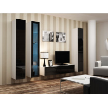 Cama Glass-case VIGO '180' 180 / 40 / 30 white / black gloss