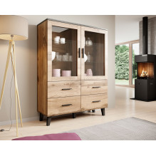 Cama display cabinet LOTTA 2D4D wotan oak + mat black