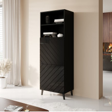 Cabinet ABETO 60x40x176.5 cm gloss black / black