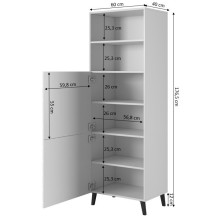 Cabinet ABETO 60x40x176,5 cm graphite / glossy graphite