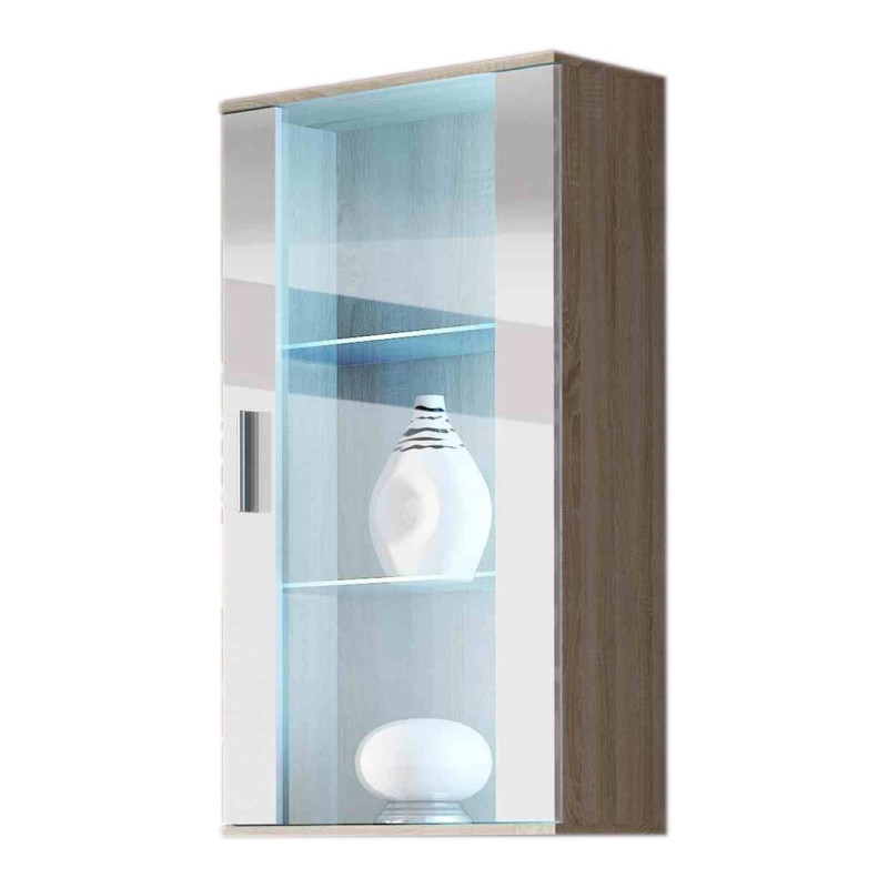 Cama hanging display cabinet SOHO sonoma oak / white gloss