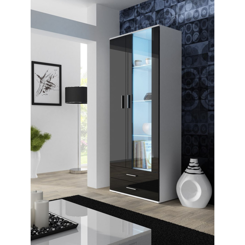 Cama display cabinet SOHO S6 2D2S white / black gloss