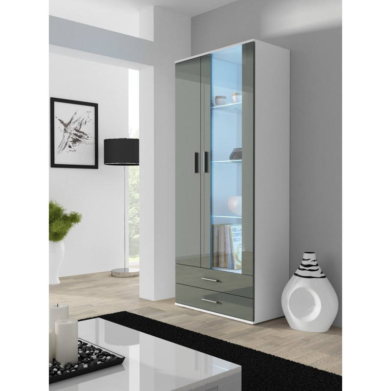 Cama display cabinet SOHO S6 2D2S white / grey gloss