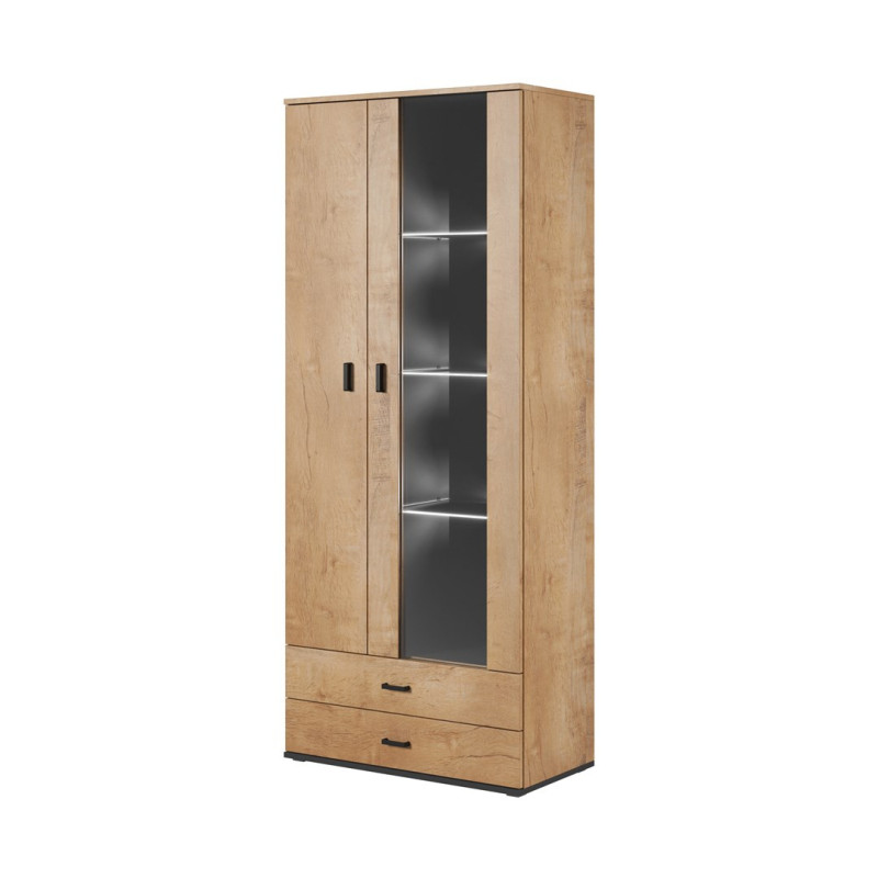 Cama display cabinet SOHO S6 2D2S lefkas oak / black