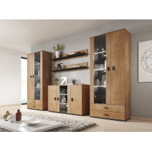 Cama vitrininė spinta SOHO S6 2D2S lefkas ąžuolas / juodas