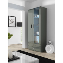 Cama display cabinet SOHO S6 2D2S grey / grey gloss