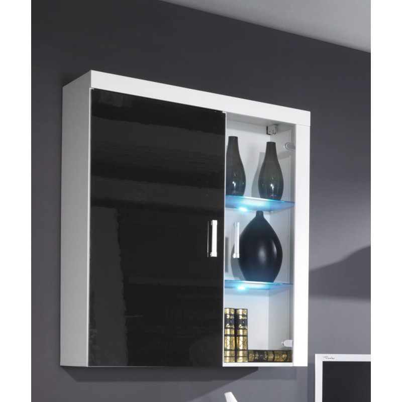 Cama hanging display cabinet SAMBA white / black gloss