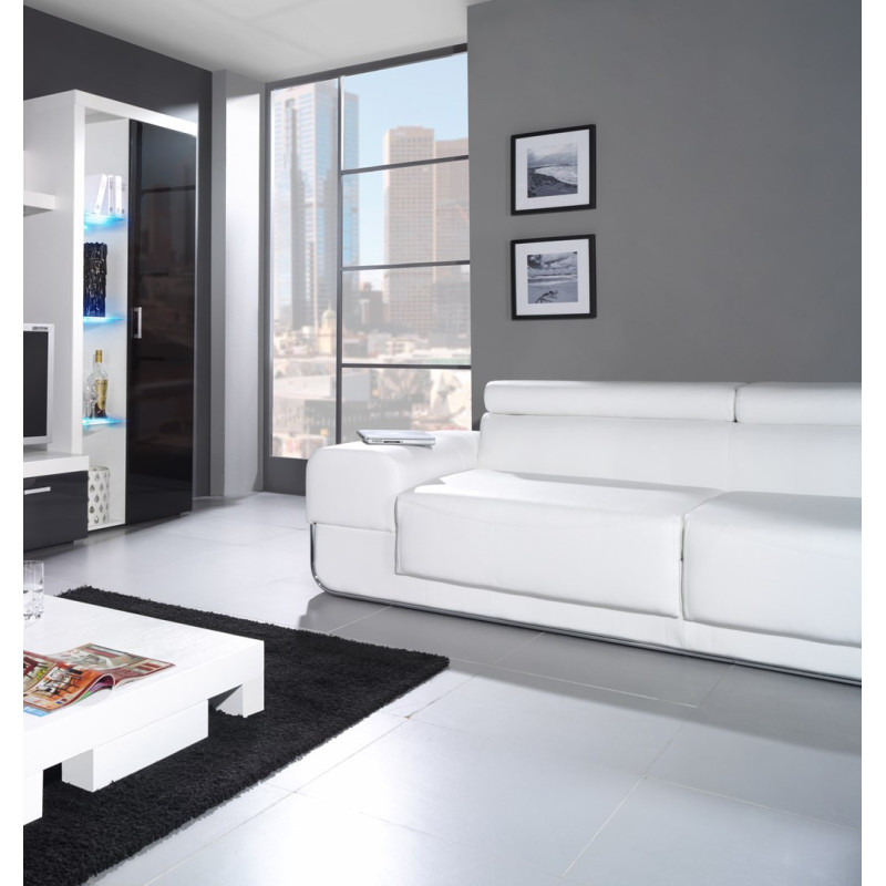 Cama high display cabinet SAMBA white / black gloss