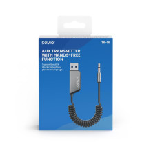 Savio TR-16 Transmitter AUX adapter with hands-free function, Bluetooth 5.3, Google Assistant / Siri