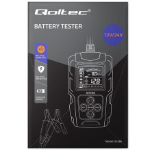 Qoltec 52484 LCD digital battery tester , 12V , 24V , 3Ah-200Ah