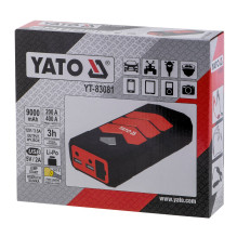 Automobilio starteris YATO YT-83081 automobilio maitinimo blokas 9000 mAh 9000 mAh juodas, oranžinis