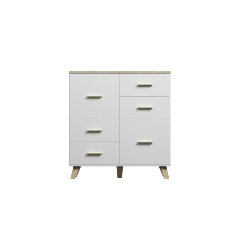 Cama Sideboard LOTTA 110 2D4S white / sonoma oak