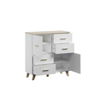 Cama Sideboard LOTTA 110 2D4S white / sonoma oak