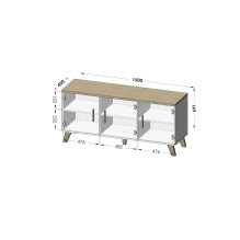 Cama sideboard LOTTA 150 3D white + sonoma oak