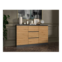 2D3S chest of drawers 120x30x75 cm, anthracite / artisan