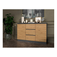 2D3S chest of drawers 120x30x75 cm, anthracite / artisan