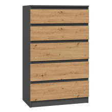 Topeshop M5 ANTRACYT / ARTISAN chest of drawers