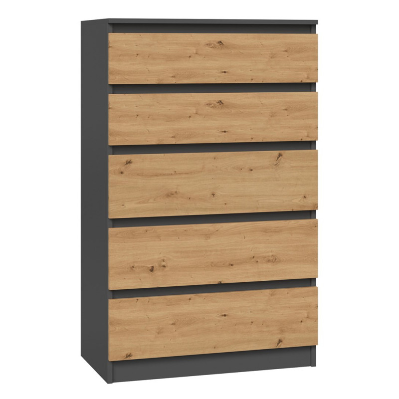 Topeshop M5 ANTRACYT / ARTISAN chest of drawers