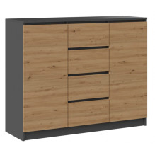 2D4S chest of drawers 120x40x97 cm, anthracite / artisan