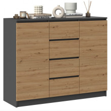 2D4S chest of drawers 120x40x97 cm, anthracite / artisan