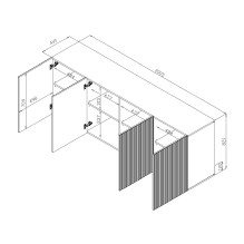 Cama komoda PAFOS 200x42x82 balta matinė