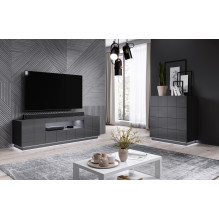 Cama chest of drawers 4D REJA graphite gloss / graphite gloss