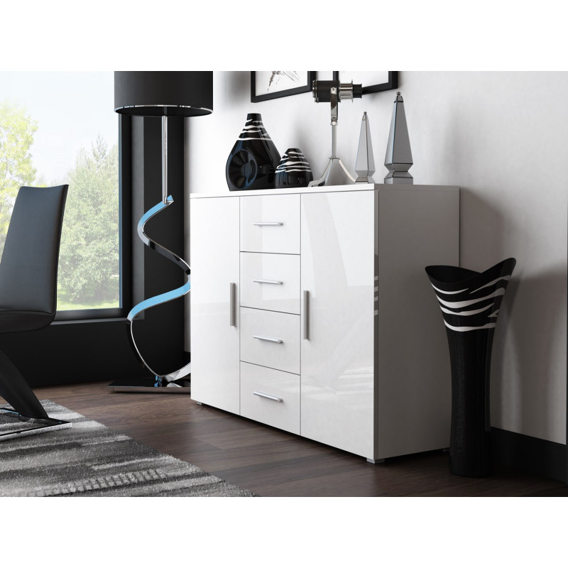 Cama living room sideboard UNI WHITE white / white gloss