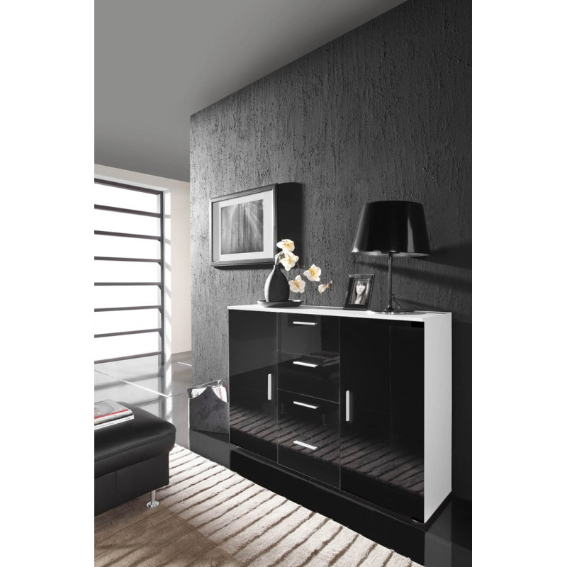 Cama living room sideboard UNI BLACK white / black gloss