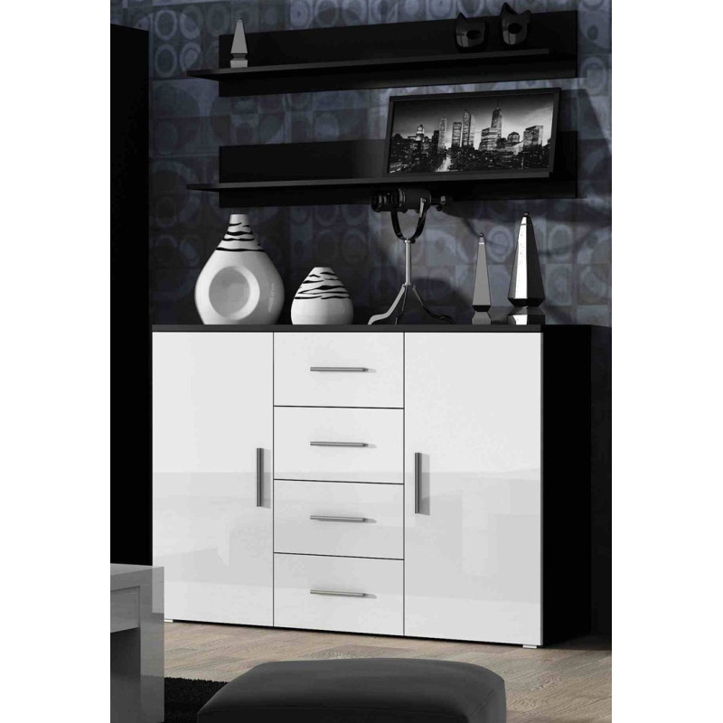 Cama living room sideboard UNI black / white gloss