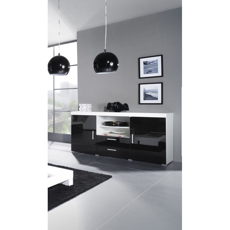 Cama sideboard SAMBA white / black gloss