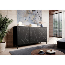 MARMO 3D chest of drawers 150x45x80.5 cm matte black / marble black