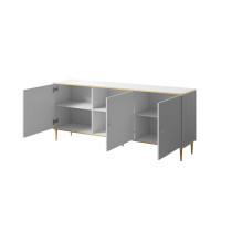 GLAMOUR chest 180x40x75.5 cm white matt + gold