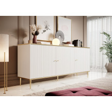 GLAMOUR chest 180x40x75.5 cm white matt + gold